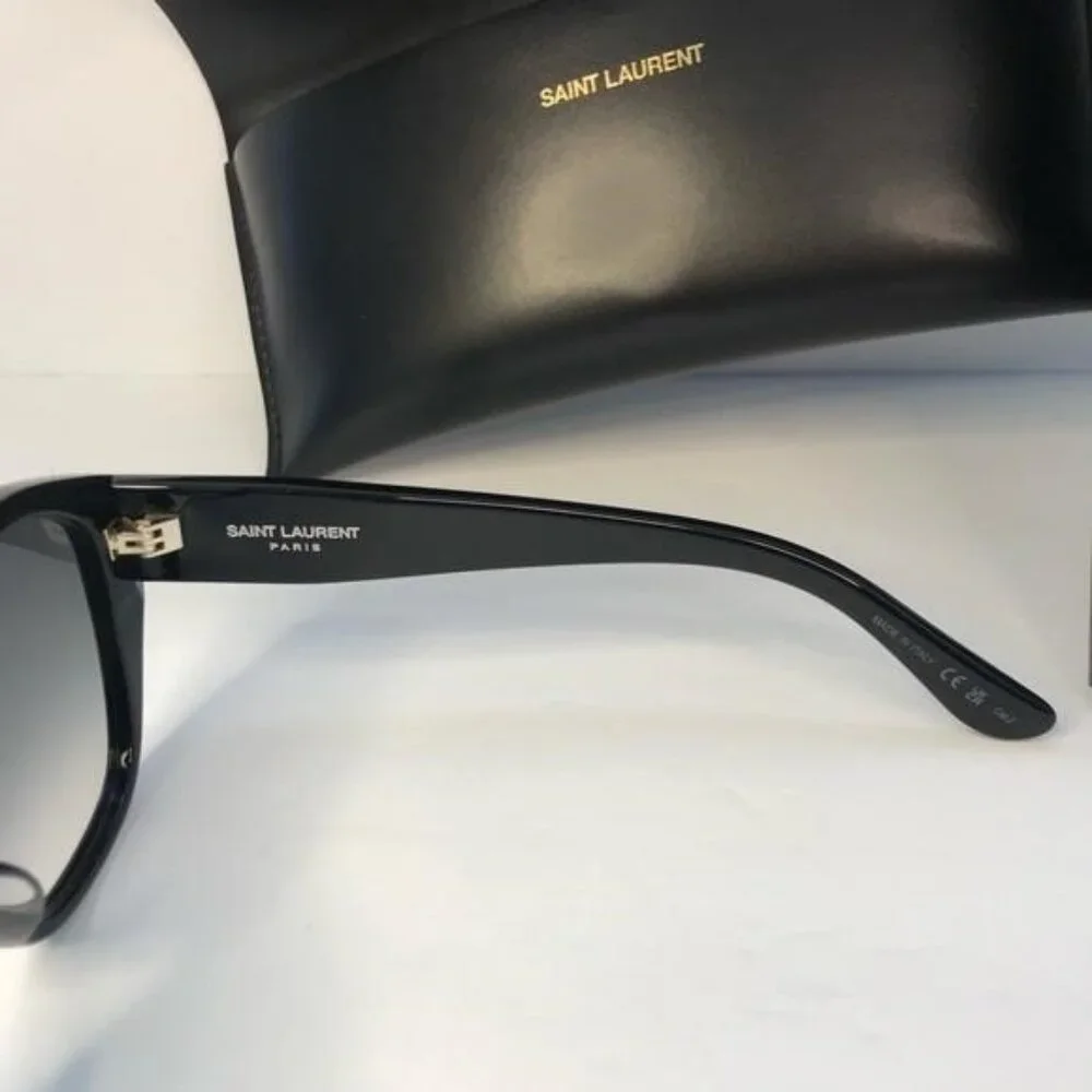 💯 - New Authentic SAINT LAURENT SLM8/F Sunglasses Black - Picture 12 of 13